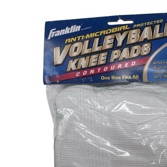 Franklin Athletic Volleyball Knee Pads White One Sz Adult Vintage Fast Shipping - Picture 2 of 9